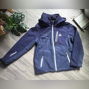 Snozu Full Zip Hooded Winter Jacket in Blue. Unisex kids. Size 10 / 12